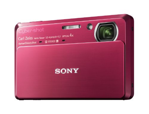 Sony DSC-TX7R Digitalkamera (10 Megapixel Exmor R Sensor, 25mm Carl Zeiss Vario Tessar Weitwinkelobjektiv mit innenliegendem 4fach optischem Zoom, 8,9 cm (3,5 Zoll)Touchscreen LCD, Full HD Video) rot