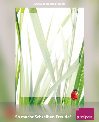 Marienkäfer im Gras, 20 Blatt Motivpapier 90g/qm