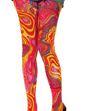 Foottraffic Regenbogen bedruckte Batikstrumpfhose Foot Traffic, wie Abb. (rainbow swirl), Einheitsgroesse 36-40 (Onesize)