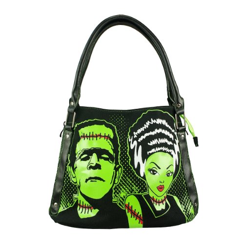 Banned Schultertasche FRANKENSTEIN & BRIDE BAG black