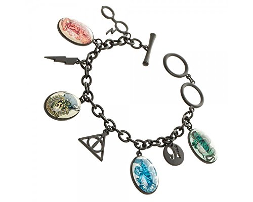 Offizieller Harry Potter Hogwarts-Haus Kämme Heiligtümer des Todes schwarz Bettelarmband