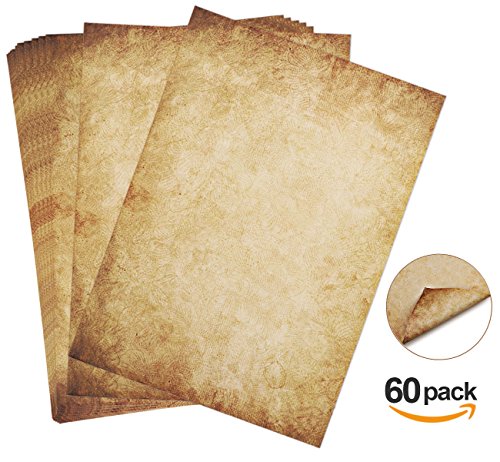 60 Blatt Briefpapier Altes Papier Vintage Absofine Alt Casanova Mittelalterliches Briefpapier DIN A4 Beidseitig 100g