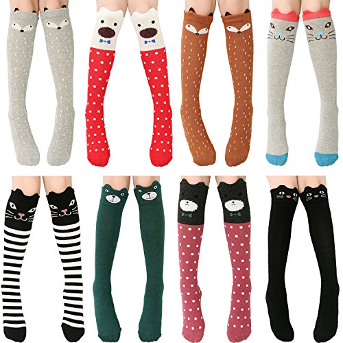 Ateid Mädchen Kniestrümpfe Socken Knielang 8er-Pack