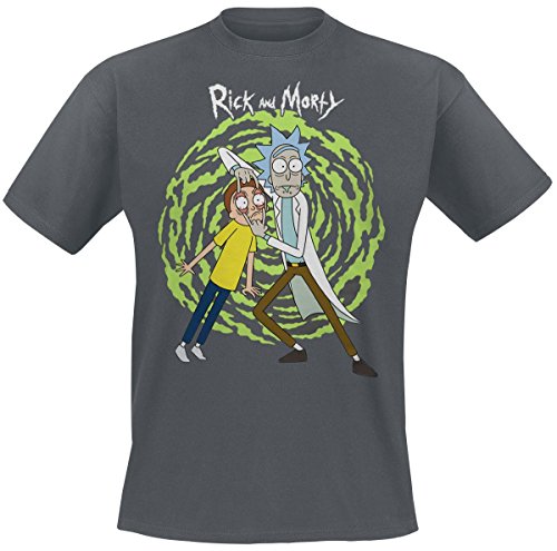 Rick and Morty Spiral T-Shirt Charcoal