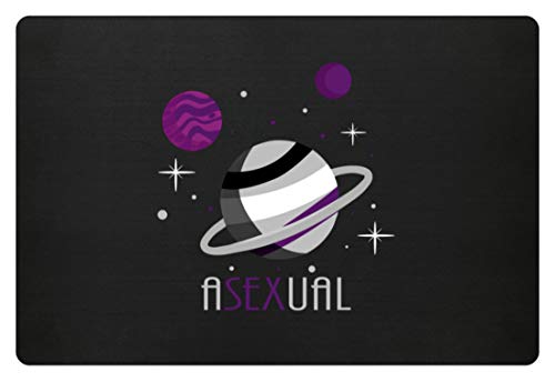 SPIRITSHIRTSHOP Asexuell Wie Ein Planet - Fußmatte -60x40cm-Schwarz