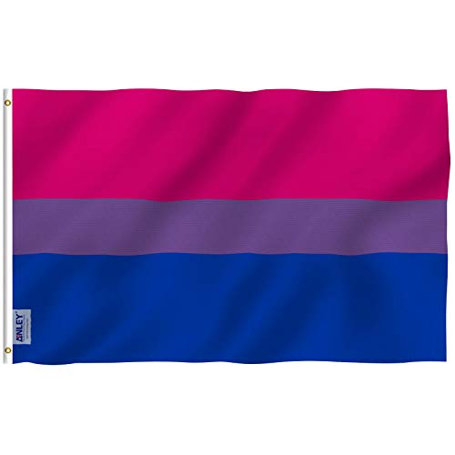 Anley Fly Breeze 3x5 Fuß Bi Pride Flagge - Lebendige Farbe und UV-beständig - Canvas Header und doppelt genäht - Bisexuelle Flaggen Polyester mit Messingösen 3 X 5 Ft