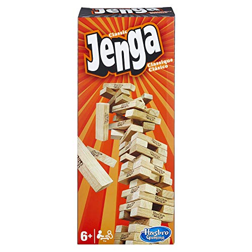 Hasbro - Jenga Classic, Kinderspiel das die Reaktionsgeschwindigkeit fördert, ab 6 Jahren